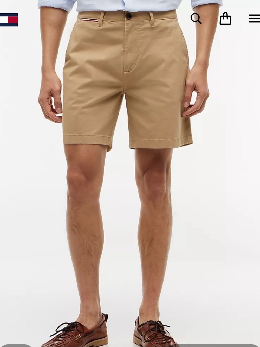 Tommy Hilfiger NWT men’s tan khaki chino shorts 29 waist 7” inseam flat front